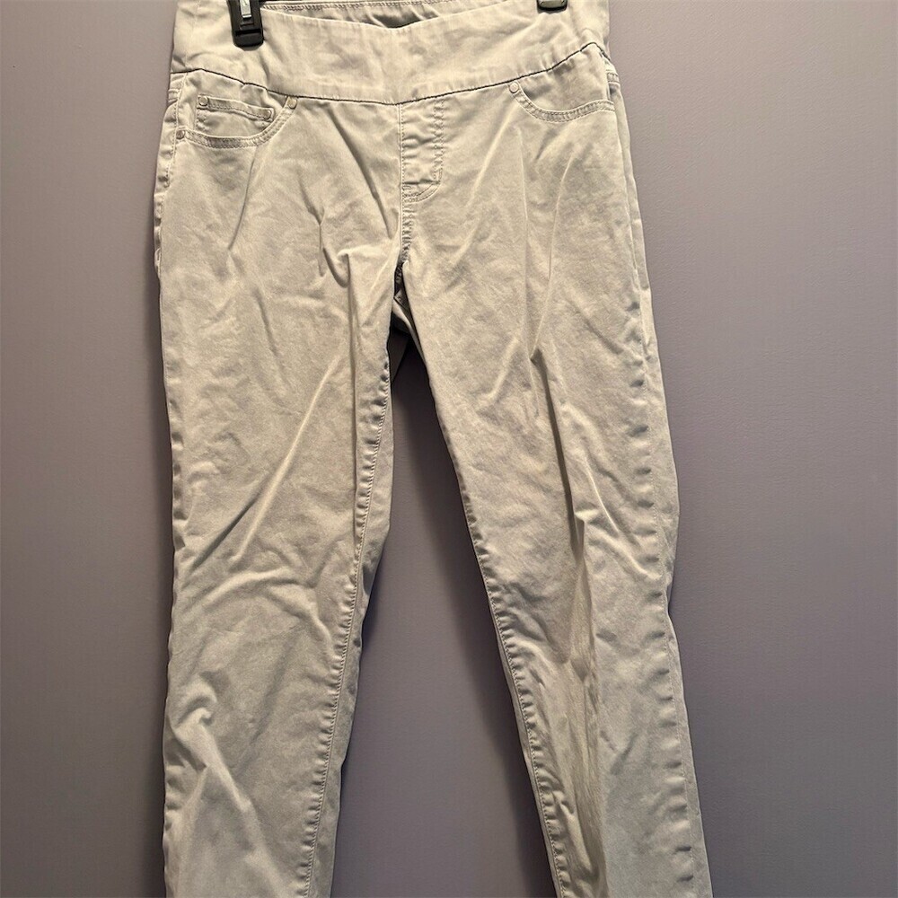 JAG Jeans Chino Pants Womens Size 8 Light Gray High Rise Pull-On Slim